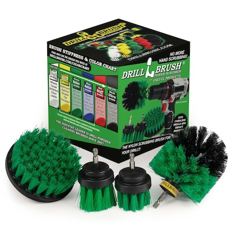 Drill Brush Power Scrubber By Useful Products 5 in W 5 in L Brush, Green G-42OS-2L-QC-DB